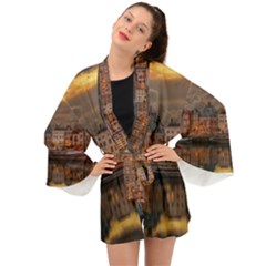 Old Port Of Maasslui Netherlands Long Sleeve Kimono