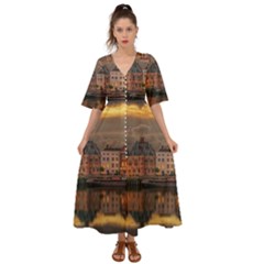 Old Port Of Maasslui Netherlands Kimono Sleeve Boho Dress