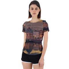 Old Port Of Maasslui Netherlands Back Cut Out Sport T-shirt