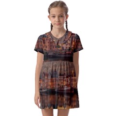 Old Port Of Maasslui Netherlands Kids  Asymmetric Collar Dress