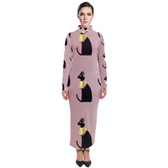 Cat Egyptian Ancient Statue Egypt Culture Animals Turtleneck Maxi Dress