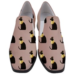 Cat Egyptian Ancient Statue Egypt Culture Animals Women Slip On Heel Loafers