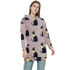 Cat Egyptian Ancient Statue Egypt Culture Animals Women s Long Oversized Pullover Hoodie