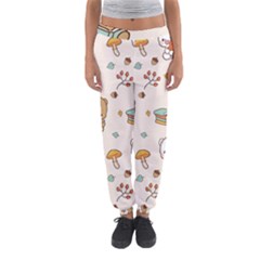 Bear Cartoon Background Pattern Seamless Animal Women s Jogger Sweatpants by Maspions