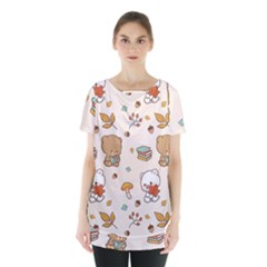 Bear Cartoon Background Pattern Seamless Animal Skirt Hem Sports Top