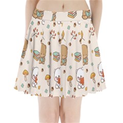 Bear Cartoon Background Pattern Seamless Animal Pleated Mini Skirt