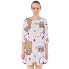 Bear Cartoon Background Pattern Seamless Animal Smock Dress