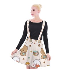 Bear Cartoon Background Pattern Seamless Animal Suspender Skater Skirt