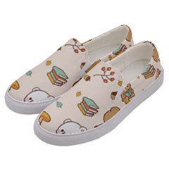 Bear Cartoon Background Pattern Seamless Animal Men s Canvas Slip Ons