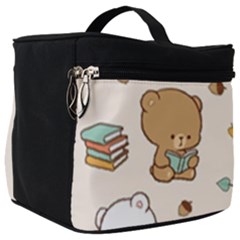 Bear Cartoon Background Pattern Seamless Animal Make Up Travel Bag (big)