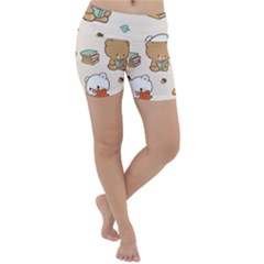 Bear Cartoon Background Pattern Seamless Animal Lightweight Velour Yoga Shorts by Maspions