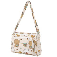 Bear Cartoon Background Pattern Seamless Animal Front Pocket Crossbody Bag