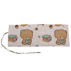 Bear Cartoon Background Pattern Seamless Animal Roll Up Canvas Pencil Holder (s)