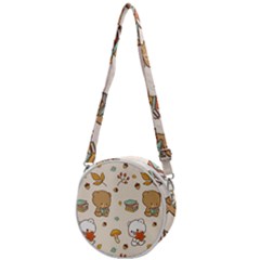 Bear Cartoon Background Pattern Seamless Animal Crossbody Circle Bag