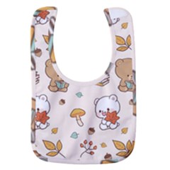 Bear Cartoon Background Pattern Seamless Animal Baby Bib by Maspions