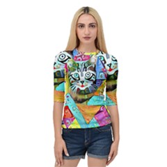 Kitten Cat Pet Animal Adorable Fluffy Cute Kitty Quarter Sleeve Raglan T-shirt