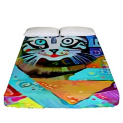 Kitten Cat Pet Animal Adorable Fluffy Cute Kitty Fitted Sheet (king Size)