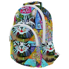 Kitten Cat Pet Animal Adorable Fluffy Cute Kitty Rounded Multi Pocket Backpack