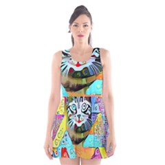 Kitten Cat Pet Animal Adorable Fluffy Cute Kitty Scoop Neck Skater Dress