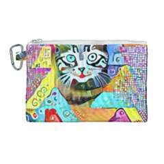 Kitten Cat Pet Animal Adorable Fluffy Cute Kitty Canvas Cosmetic Bag (large)