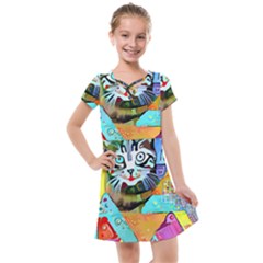 Kitten Cat Pet Animal Adorable Fluffy Cute Kitty Kids  Cross Web Dress by Maspions