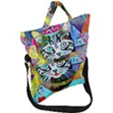 Kitten Cat Pet Animal Adorable Fluffy Cute Kitty Fold Over Handle Tote Bag View1