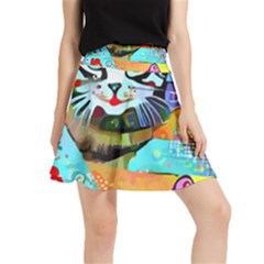 Kitten Cat Pet Animal Adorable Fluffy Cute Kitty Waistband Skirt by Maspions