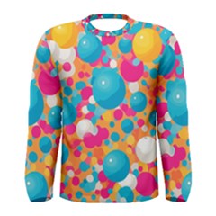 Circles Art Seamless Repeat Bright Colors Colorful Men s Long Sleeve T-shirt