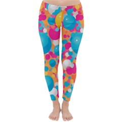 Circles Art Seamless Repeat Bright Colors Colorful Classic Winter Leggings by Maspions