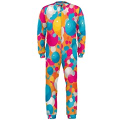 Circles Art Seamless Repeat Bright Colors Colorful Onepiece Jumpsuit (men)