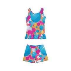 Circles Art Seamless Repeat Bright Colors Colorful Kids  Boyleg Swimsuit by Maspions