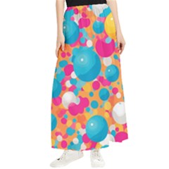 Circles Art Seamless Repeat Bright Colors Colorful Maxi Chiffon Skirt