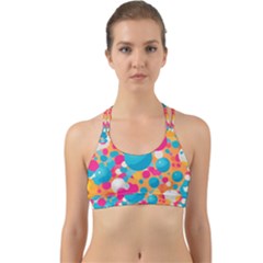 Circles Art Seamless Repeat Bright Colors Colorful Back Web Sports Bra by Maspions