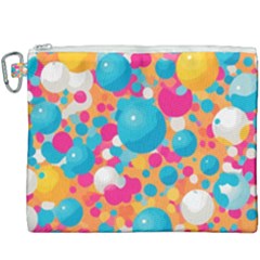 Circles Art Seamless Repeat Bright Colors Colorful Canvas Cosmetic Bag (xxxl)