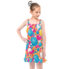 Circles Art Seamless Repeat Bright Colors Colorful Kids  Overall Dress