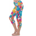 Circles Art Seamless Repeat Bright Colors Colorful Lightweight Velour Capri Yoga Leggings View2