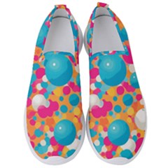 Circles Art Seamless Repeat Bright Colors Colorful Men s Slip On Sneakers