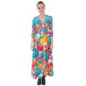 Circles Art Seamless Repeat Bright Colors Colorful Button Up Maxi Dress View1