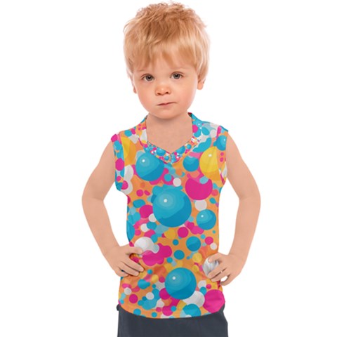 Circles Art Seamless Repeat Bright Colors Colorful Kids  Sport Tank Top by Maspions