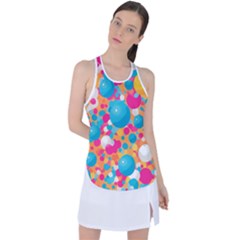 Circles Art Seamless Repeat Bright Colors Colorful Racer Back Mesh Tank Top