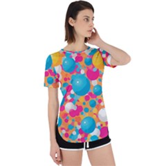 Circles Art Seamless Repeat Bright Colors Colorful Perpetual Short Sleeve T-shirt