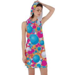 Circles Art Seamless Repeat Bright Colors Colorful Racer Back Hoodie Dress