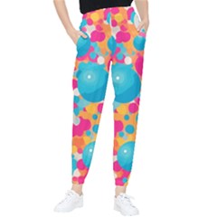 Circles Art Seamless Repeat Bright Colors Colorful Women s Tapered Pants