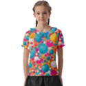 Circles Art Seamless Repeat Bright Colors Colorful Kids  Frill Chiffon Blouse View1