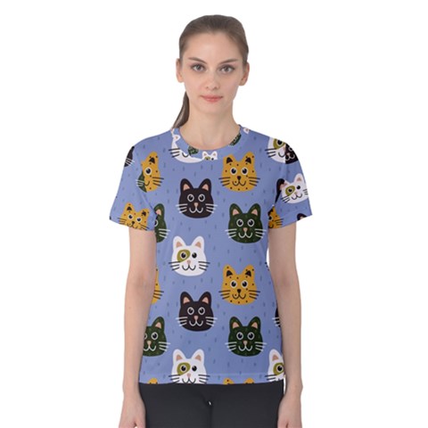 Cat Cat Background Animals Little Cat Pets Kittens Women s Cotton T-shirt by Maspions