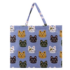 Cat Cat Background Animals Little Cat Pets Kittens Zipper Large Tote Bag