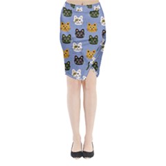 Cat Cat Background Animals Little Cat Pets Kittens Midi Wrap Pencil Skirt