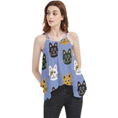 Cat Cat Background Animals Little Cat Pets Kittens Flowy Camisole Tank Top