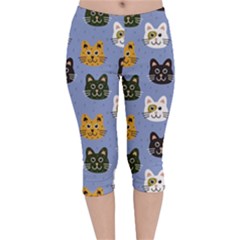 Cat Cat Background Animals Little Cat Pets Kittens Velvet Capri Leggings  by Maspions