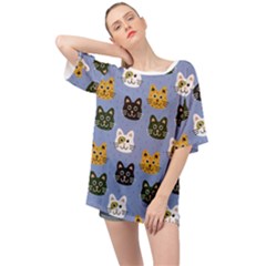 Cat Cat Background Animals Little Cat Pets Kittens Oversized Chiffon Top